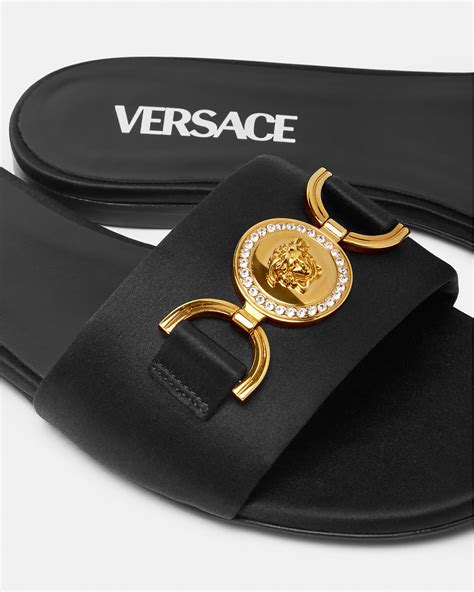 women's versace thong sandals|Versace medusa flats sandals women.